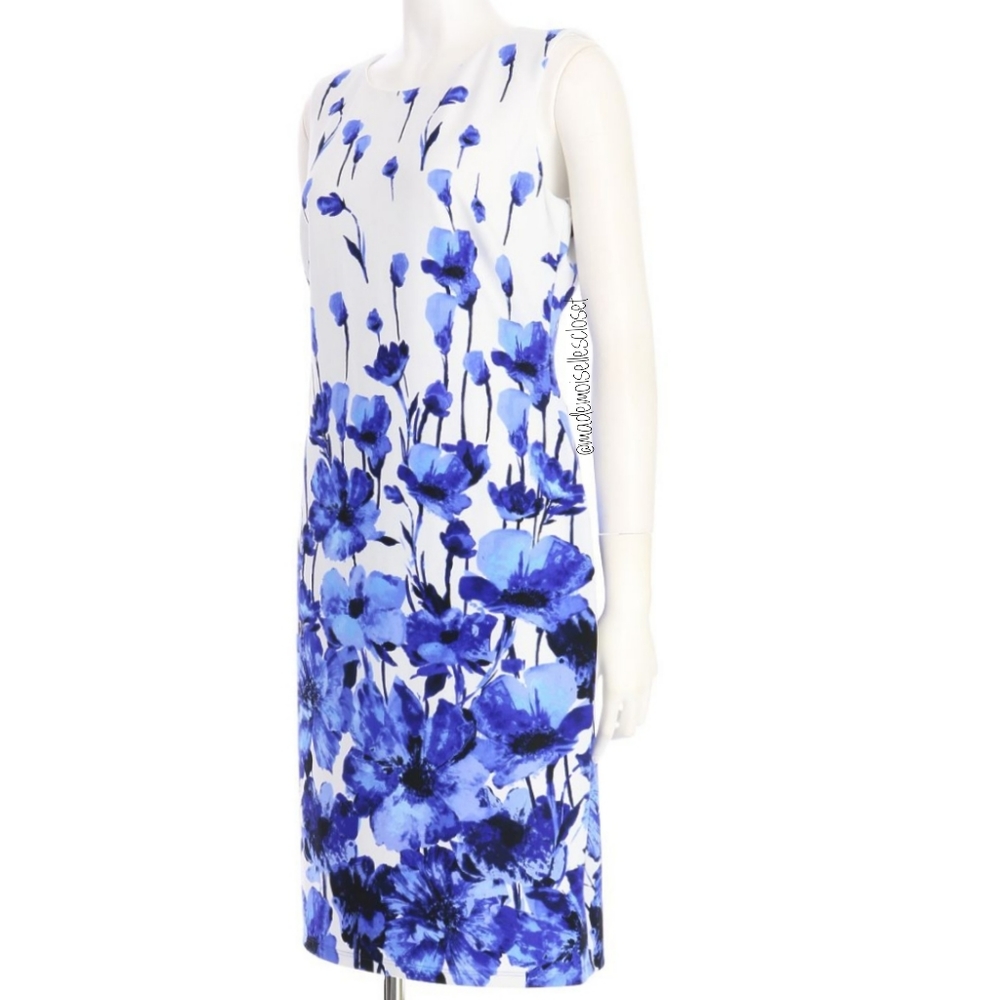 White Floral Print Dress Sz 6 - Picture 3 of 5